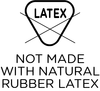 Not made with natural rubber latex.