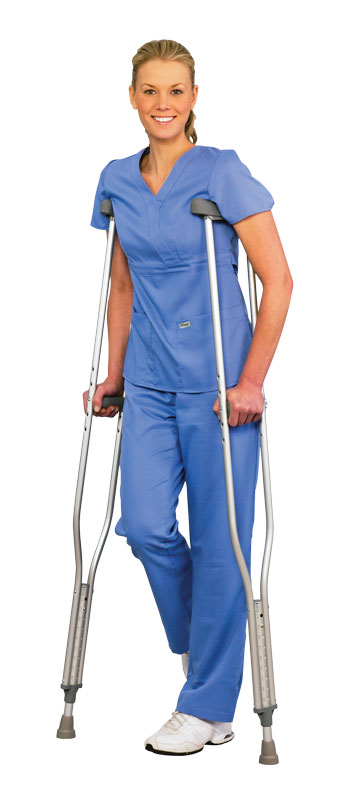 Push-Button Aluminum Crutches